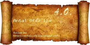Antal Ofélia névjegykártya